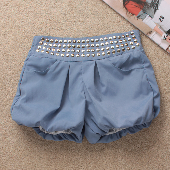 2012 spring summer fashion rivets decoration women's shorts beach pants sports short trousers