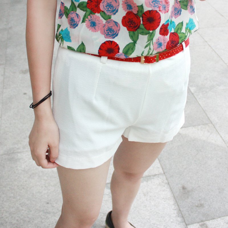 2012 spring summer women's female trousers high waist sexy shorts with belt 4649