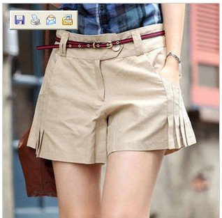 2012 spring summer yards shorts solid color breathable simple fold shorts culottes women shorts +free shipping