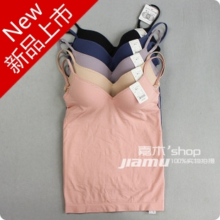 2012 spring underwear female modal wireless bra belt pad basic spaghetti strap vest