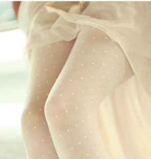 2012 spring white oblique stripe round dot pantyhose ultra-thin stockings female
