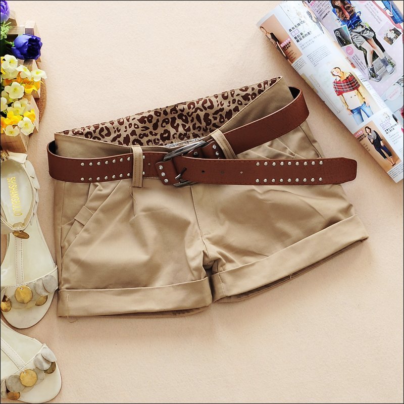 2012 spring women's 0c751 fashion all-match pocket bow leopard print casual shorts