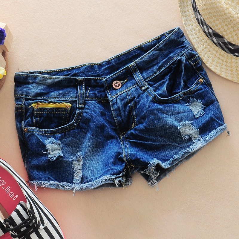 2012 spring women's 6n750 classic fashion all-match water wash wearing white roll-up hem denim shorts