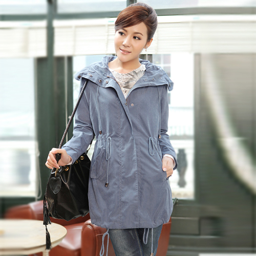 2012 spring women's elegant women's casual medium-long trench outerwear 717