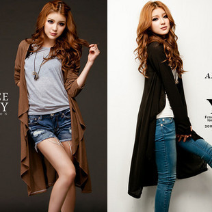 2012 spring women's lengthen edition cardigan shirt cape