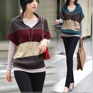 2012 spring women's vest sweater batwing type sleeveless vest clip sweater