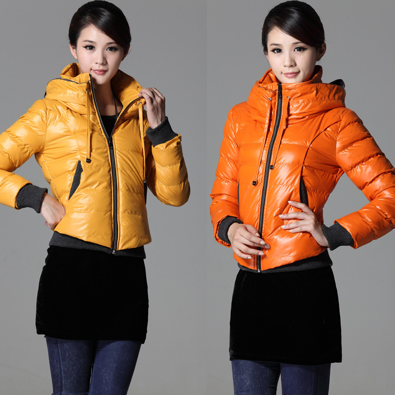 2012 stand collar with a hood wadded jacket winter women's cotton-padded jacket slim small cotton-padded jacket long-sleeve