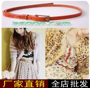 2012 star style vintage copper pin buckle strap thin belt genuine leather cronyism