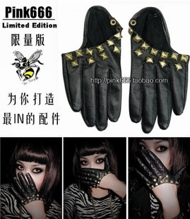 2012 style gloves male Women personality gloves fashion leather gloves