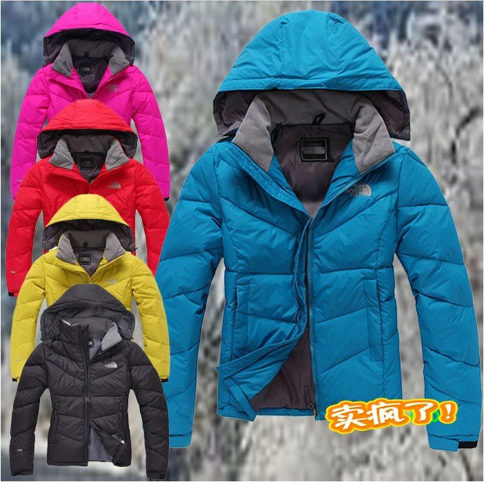 2012 Stylish outdoor Ms. warm down jacket hooded jacket 5-colors Free Shipping