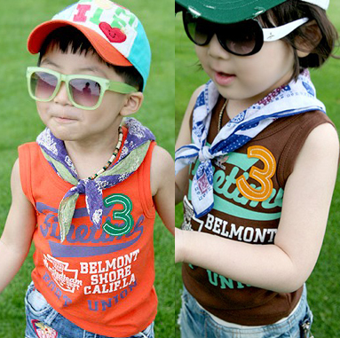 2012 summer 3 boys clothing girls clothing baby vest sleeveless T-shirt