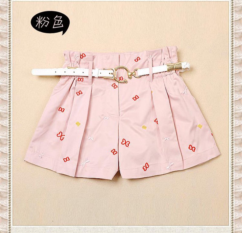 2012 summer asos women's sweet butterfly embroidery vintage nice high waist shorts female short culottes