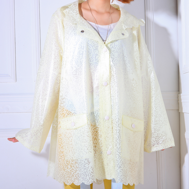 2012 summer beautiful lace print tpu adult raincoat trench type long design poncho z0999