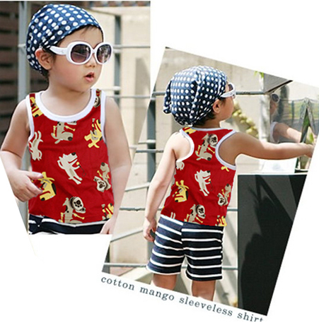 2012 summer children's clothing boys clothing girls clothing baby child vest sleeveless T-shirt