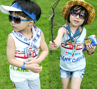 2012 summer children's clothing boys clothing girls clothing baby child vest sleeveless T-shirt