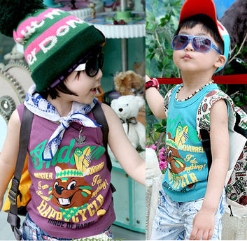 2012 summer children's clothing die boys clothing girls clothing baby child vest sleeveless T-shirt