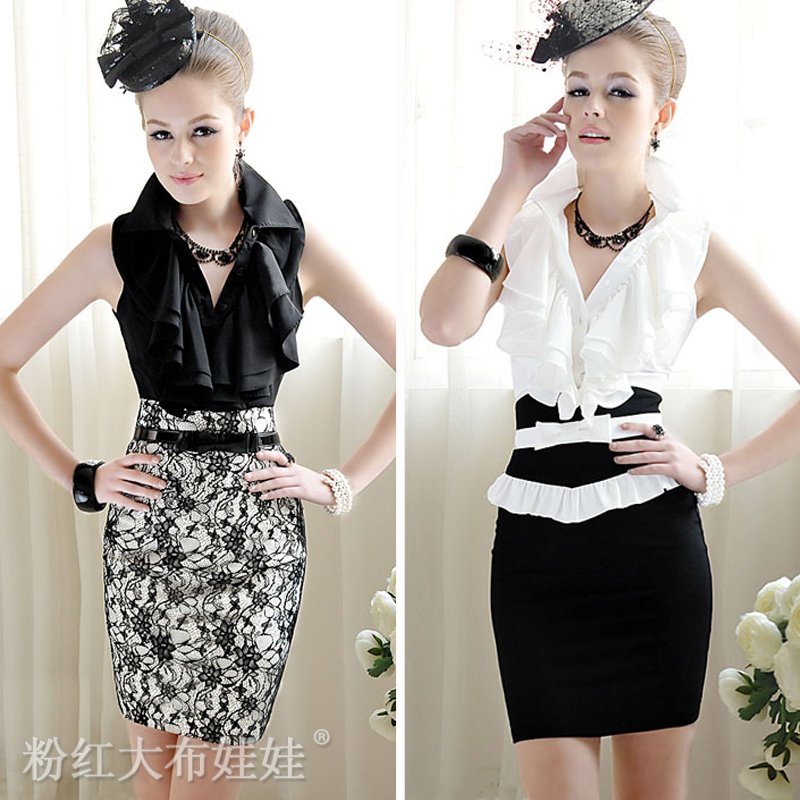 2012 summer exquisite wave ruffle sleeveless women shirt