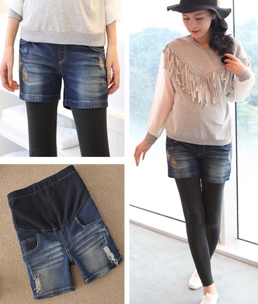 2012 summer fashion all-match maternity straight shorts boot cut jeans shorts maternity denim shorts