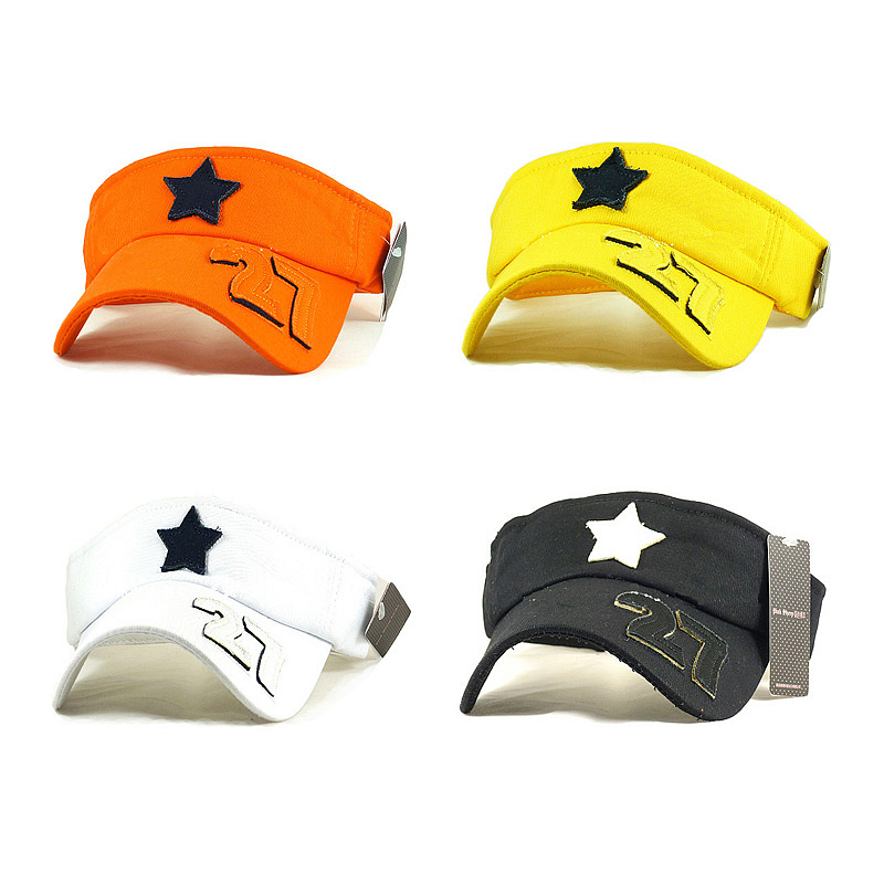 2012 summer hat male female applique digital 27 five-pointed star visor