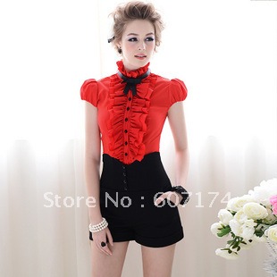 2012 summer hot-selling Women Brand black tiebelt all-match high waist fashion shorts Size:S-L #1754