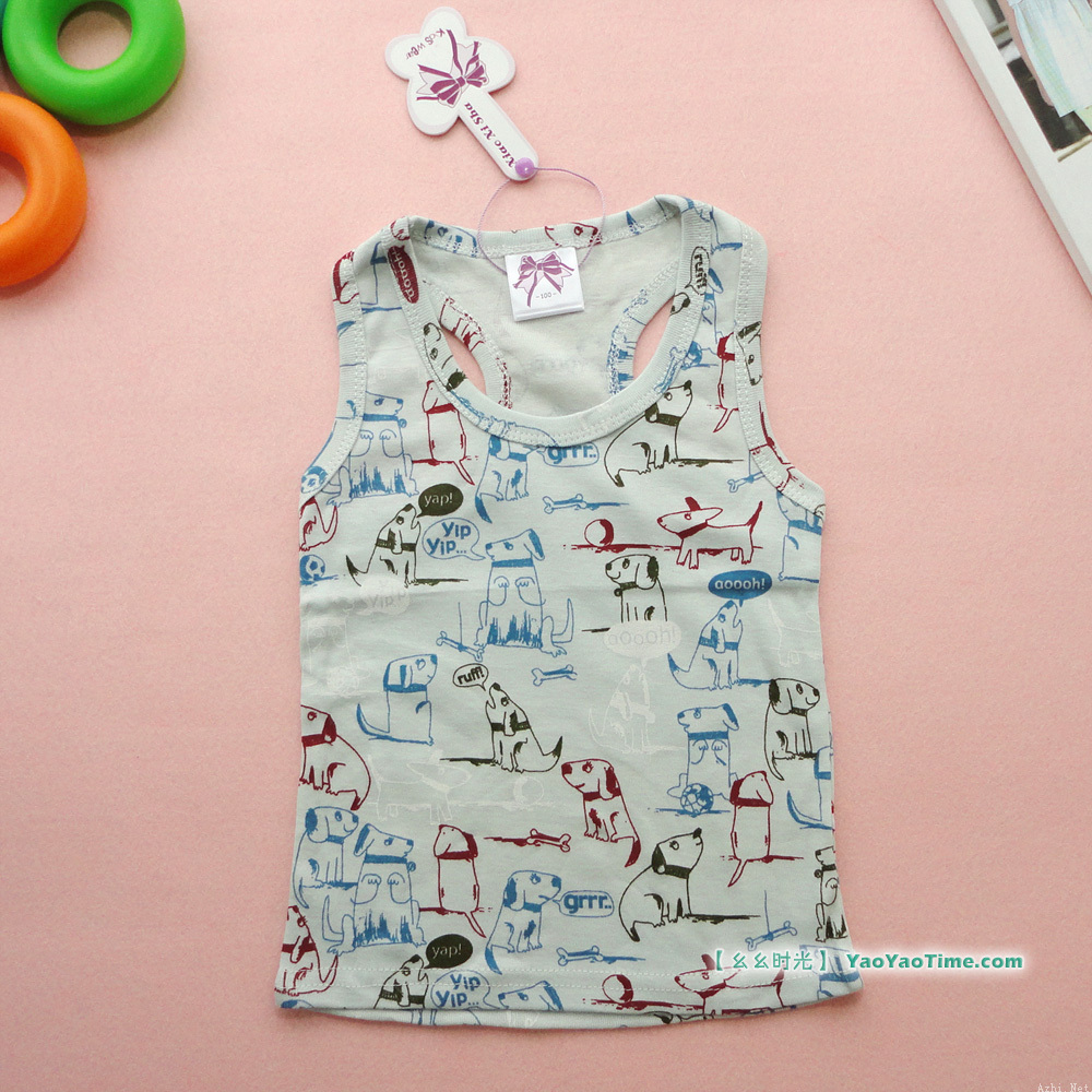2012 summer male child clothing baby girls pure cotton vest sleeveless vest T-shirt