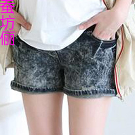 2012 summer maternity clothing maternity capris knee-length pleated pants maternity pants 025