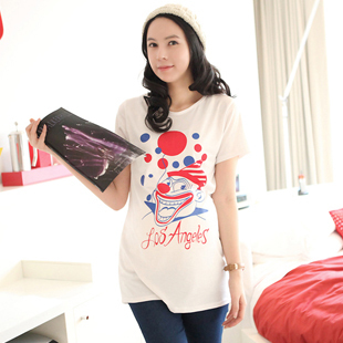 2012 summer maternity clothing maternity short-sleeve casual all-match T-shirt maternity long design top