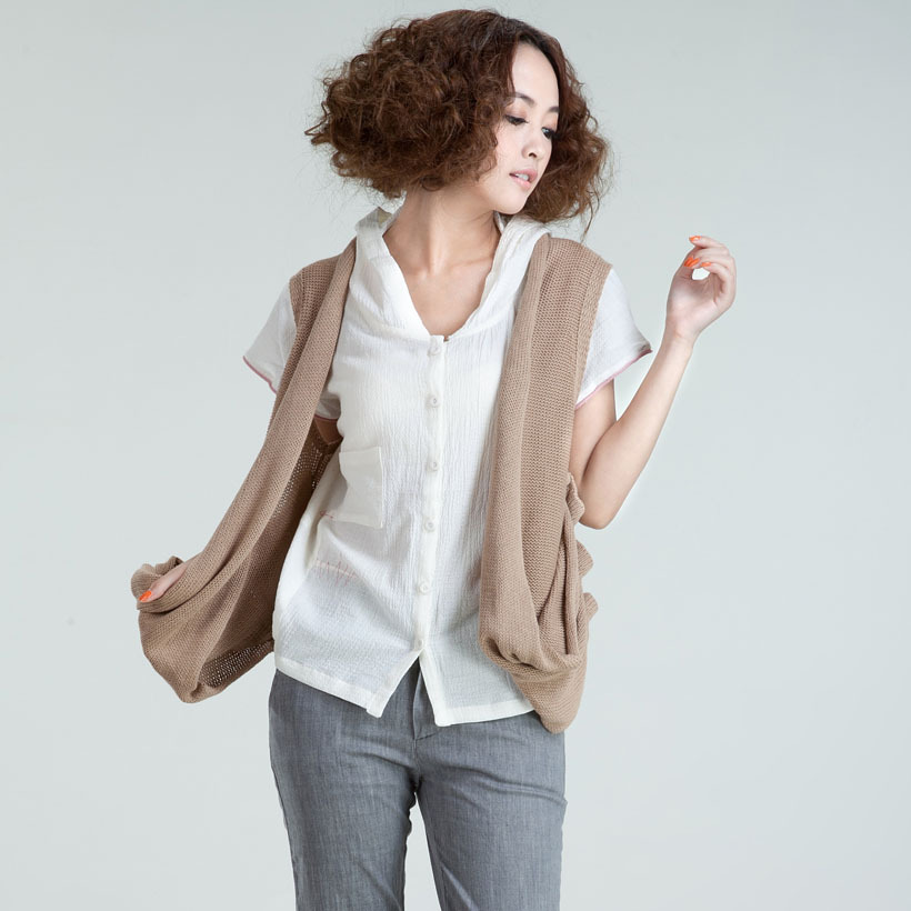 2012 summer new arrival 100% cotton casual sleeveless sweater cape 1508