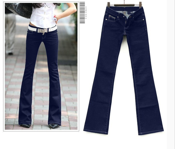 2012 summer new arrival casual fashion four seasons paragraph leg slim bell-bottom denim trousers jeans