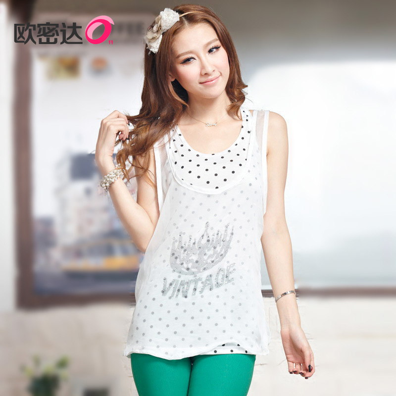 2012 summer new arrival top shirt casual sweater women's short-sleeve shirt