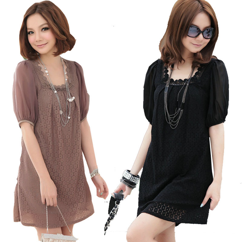 2012 summer new arrival women's maternity dress short-sleeve lace one-piece dress women's dress