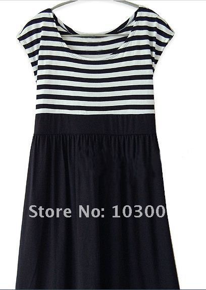 2012 summer new  pregnant women dress  black  red  white  stripes  pregnant women skirt  cotton   free shipping
