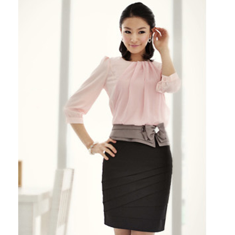 2012 summer OL outfit fashion shirt all-match dress female skirt set
