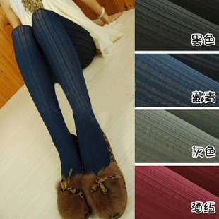 2012 summer pantyhose vertical stripe coarse twist basic pantyhose 5 double FREE SHIPPING