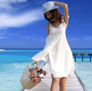 2012 summer skirt women's beach dress one-piece dress white