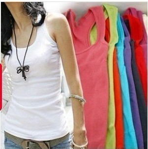 2012 summer two ways spaghetti strap vest female basic vest long design tank women's