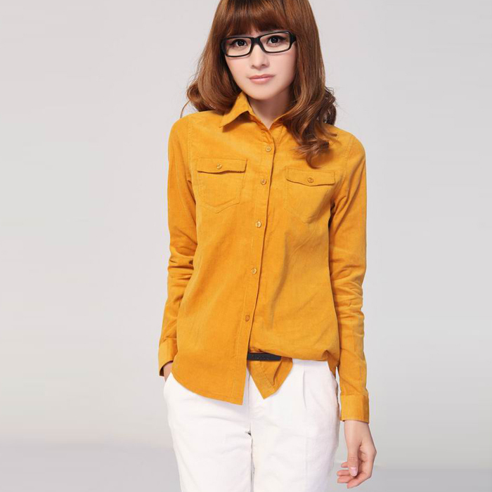2012 summer women's casual corduroy female fashion long-sleeve top shirt women's shirt