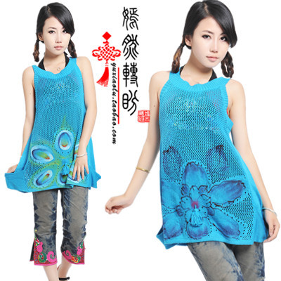 $ 2012 summer women's cutout fluid knitted spaghetti strap top sweater