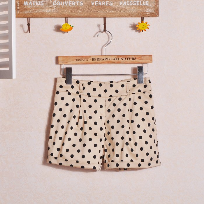 2012 summer women's fashion high waist vintage polka dot candy color shorts 2