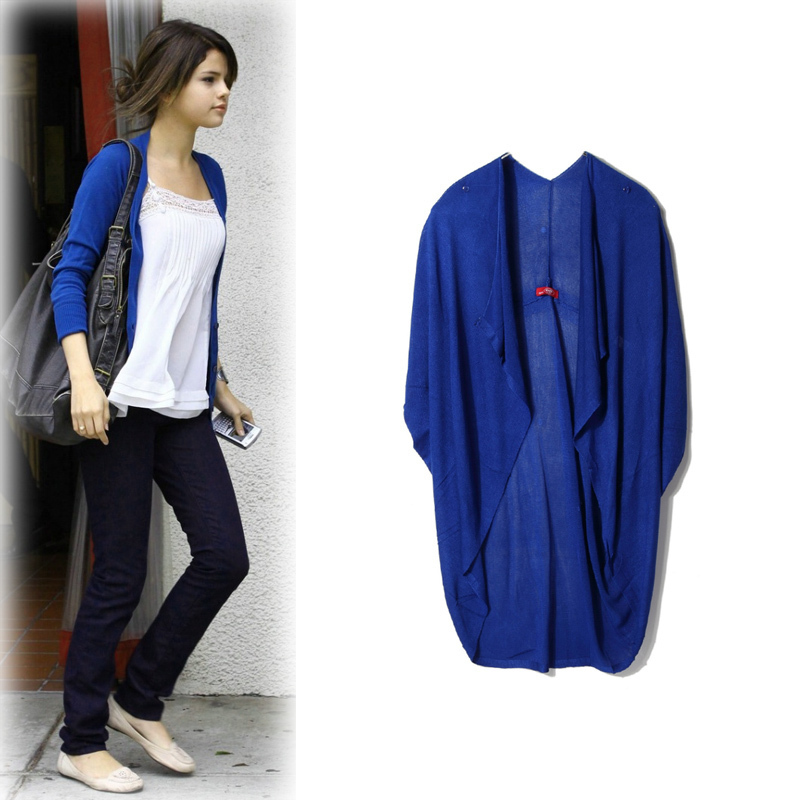 2012 summer women's fashion loose thin sweater batwing sleeve cape cardigan sun shirt female