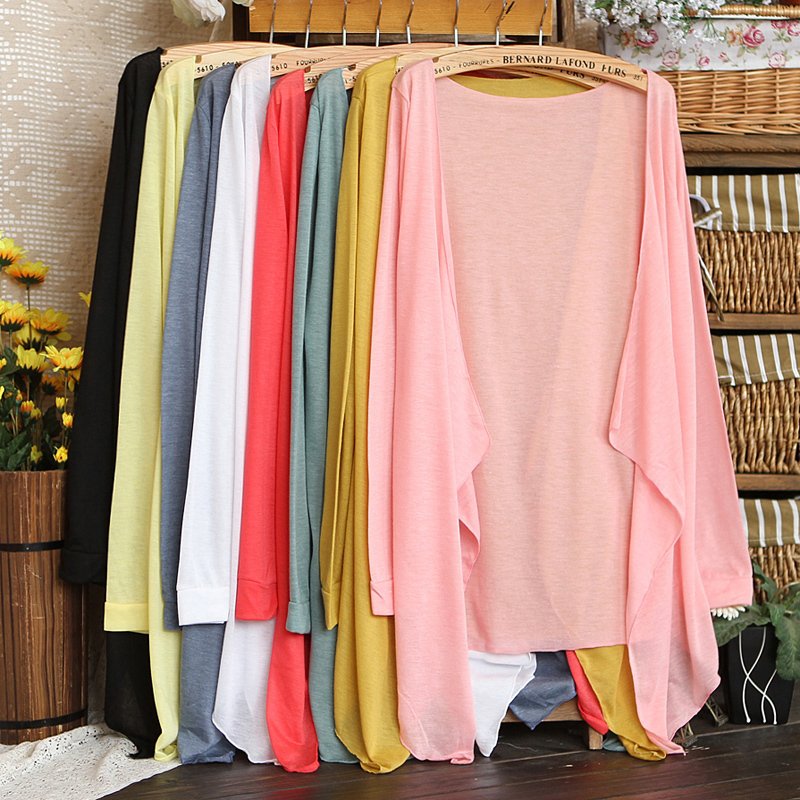 2012 summer women's long-sleeve thin cardigan cape cloak outerwear sun air conditioner shirt