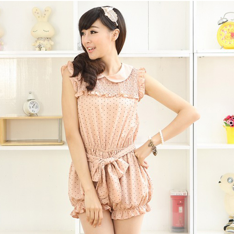 2012 summer women's slim sweet polka dot quality jumpsuit shorts