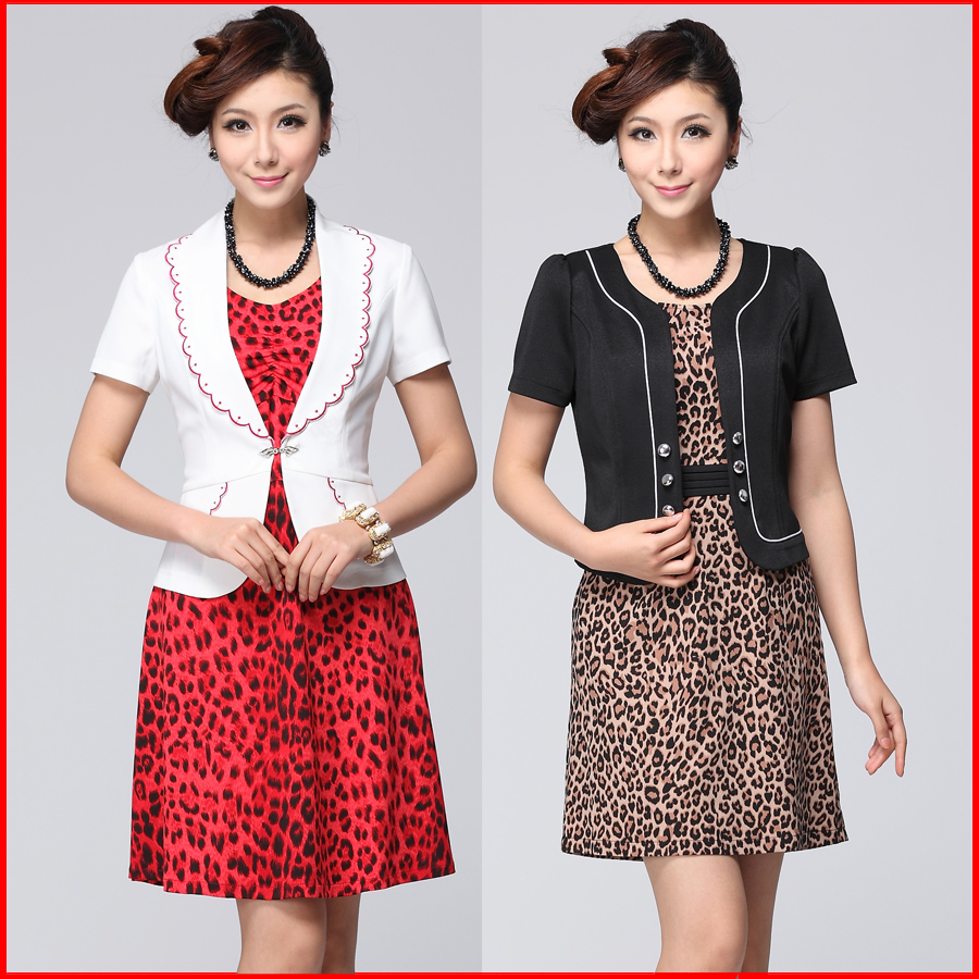 2012 summer women's work wear ol formal career dress set leopard print one-piece dress
