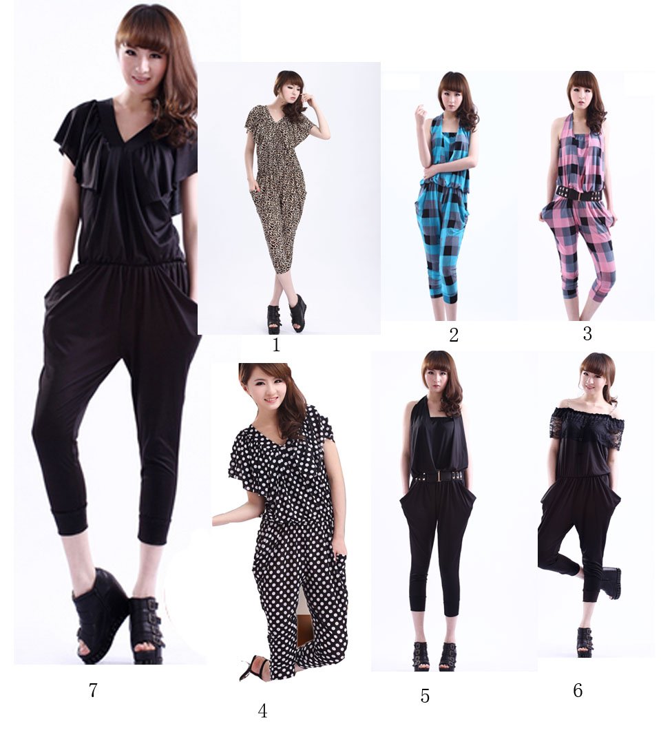 2012 Summer Womens Fahisonable Elastic One-piece Jumpsuit / Catsuit Free Shipping