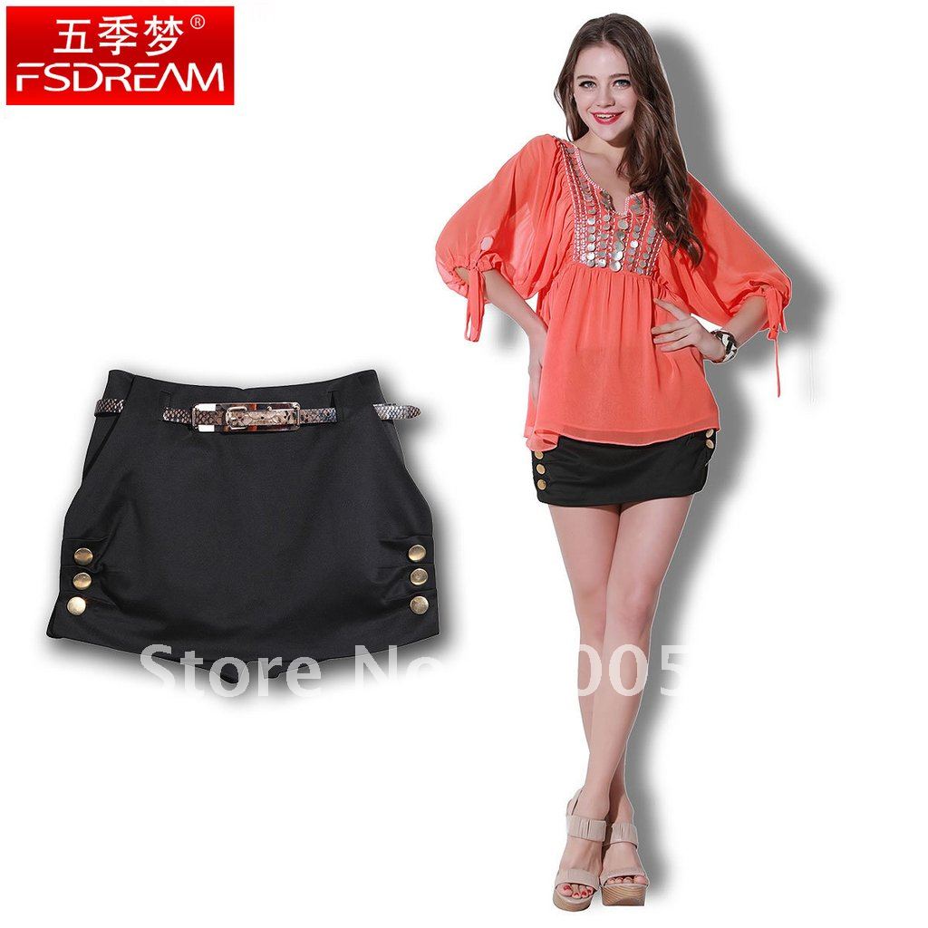 2012 summer womens rivet black shorts K12130