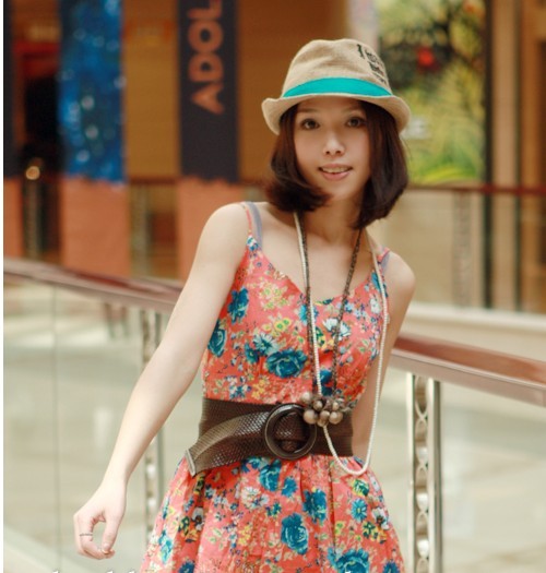 2012 sun-shading outdoor letter linen fedoras female hat fashion spring and autumn beach strawhat