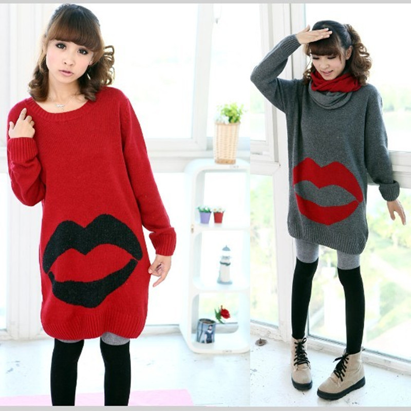 2012 sweater female loose long design twinset sweater outerwear female sweater dress