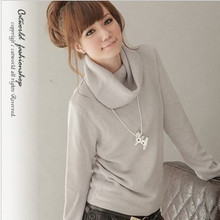 2012 sweater large lapel women's sweater knitted basic shirt