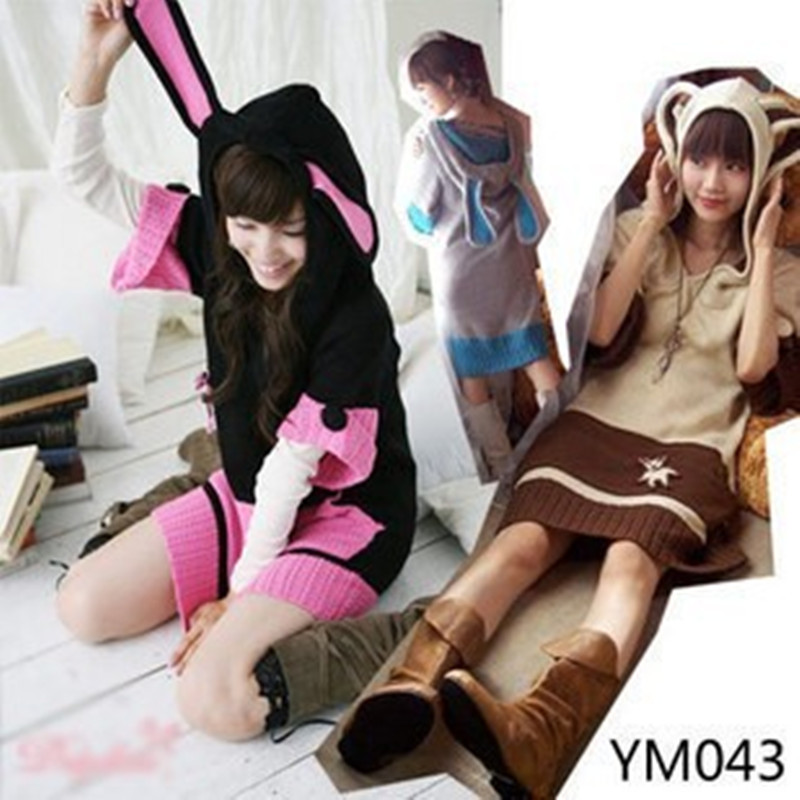2012 sweater outerwear female autumn women's plus size with a hood short-sleeve sweater dress