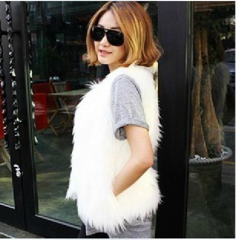 2012 sz faux long wool autumn and winter women fur vest outerwear